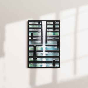 ivory mirror — black frame