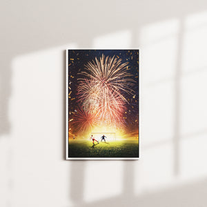 kick of celebration — white frame