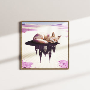 Cathedral Dreamer — AI art print, oak frame
