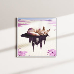 Cathedral Dreamer — AI art print, white frame