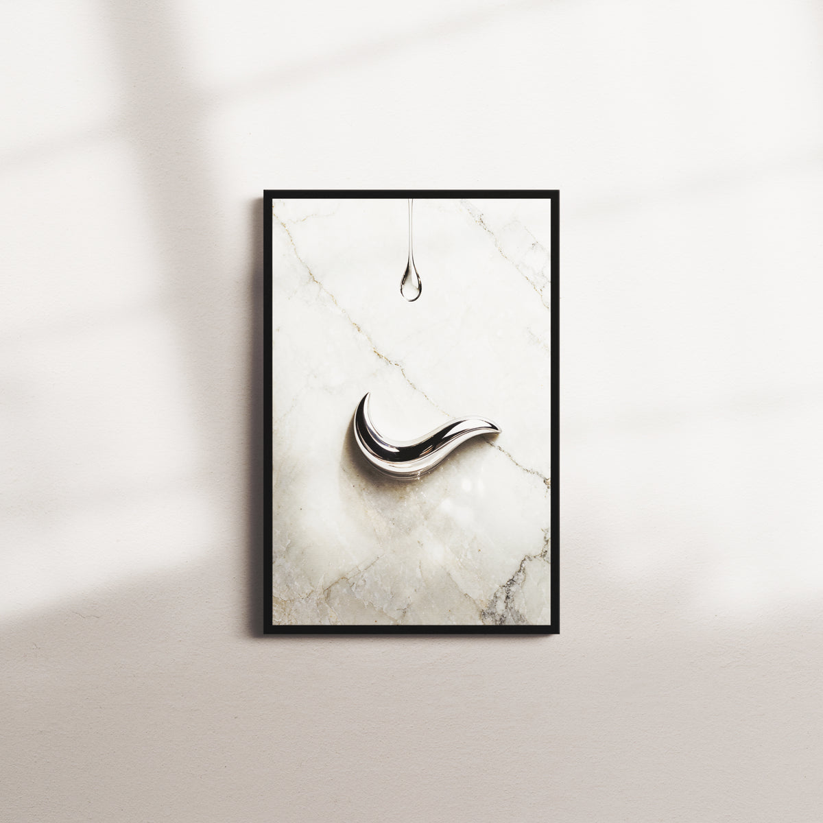 linen harbor portrait — black frame