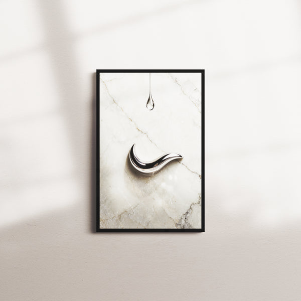 linen harbor portrait — black frame