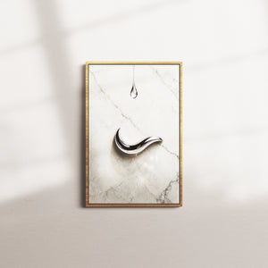 linen harbor portrait — oak frame