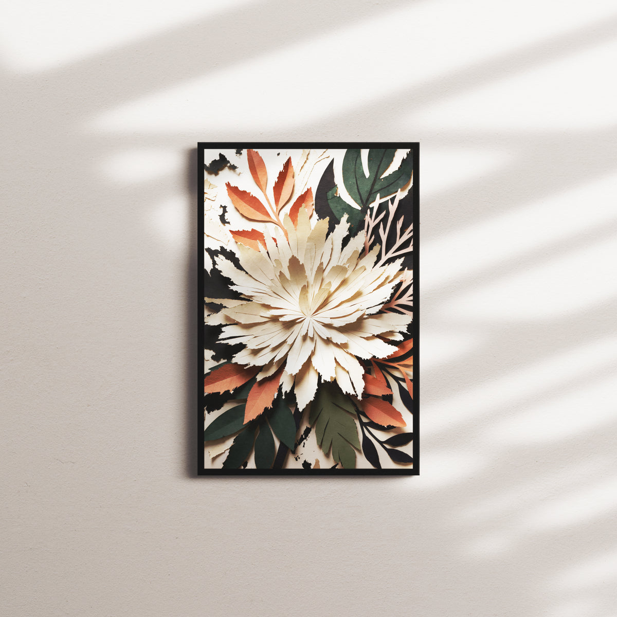linen petal — black frame