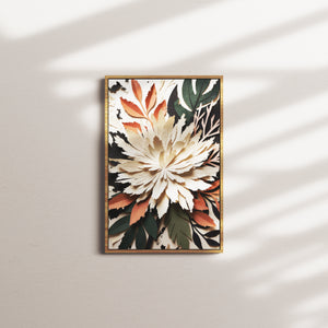 linen petal — oak frame