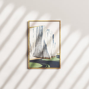 linen tone portrait — oak frame