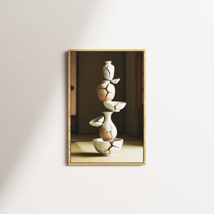 linen vessel — oak frame