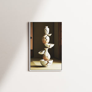 linen vessel — white frame