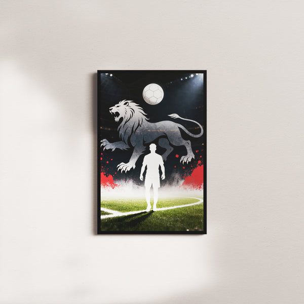 lions play — black frame