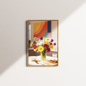 marigold petal — oak frame