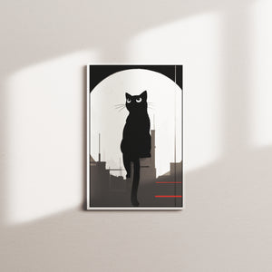 midnight perch — white frame