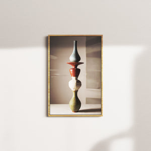 olive vessel — oak frame