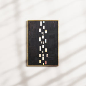 porcelain afterglow — oak frame