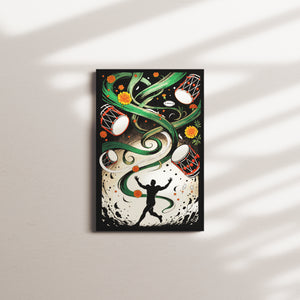 rhythmic swirl — black frame