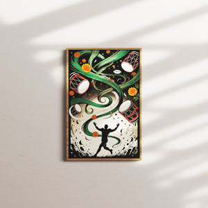 rhythmic swirl — oak frame