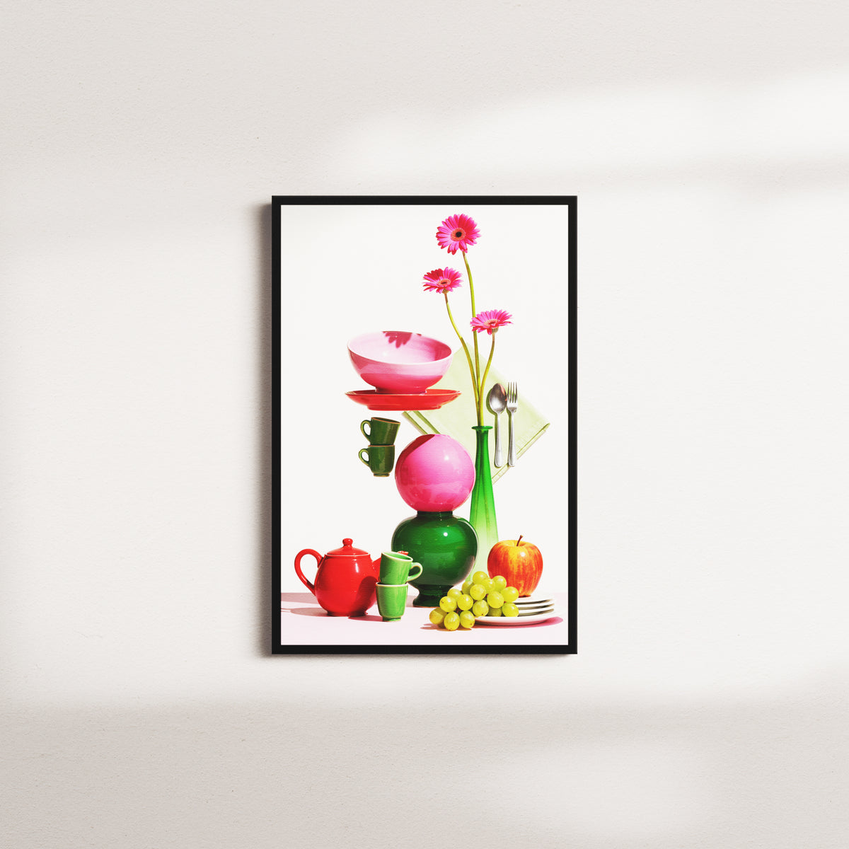 rose table — black frame