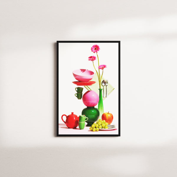 rose table — black frame