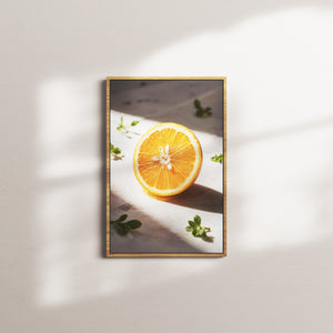 saffron afterglow — oak frame