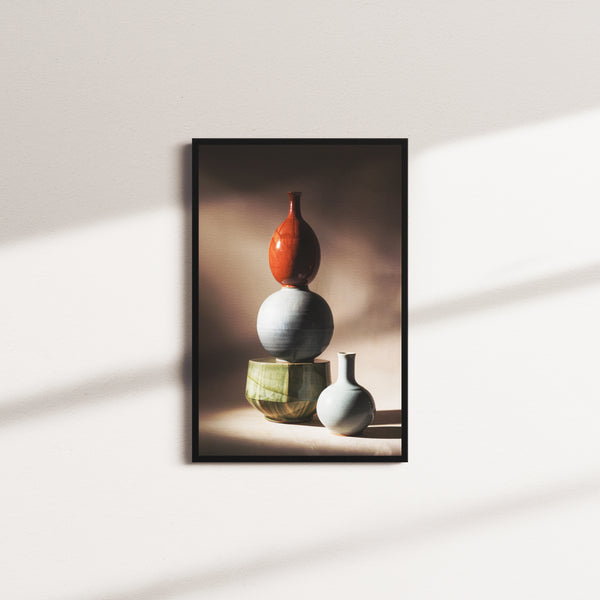 sage afterglow portrait — black frame