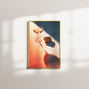 scarlet afterglow — oak frame