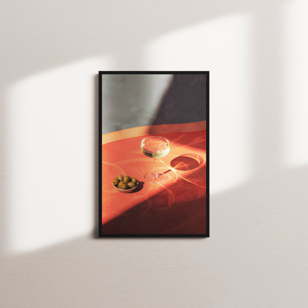 sunset sip — black frame