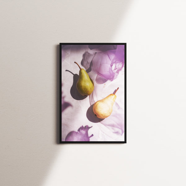 violet table — black frame
