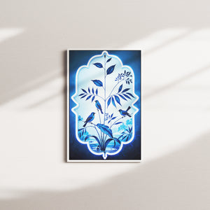 waterfall serenity — white frame